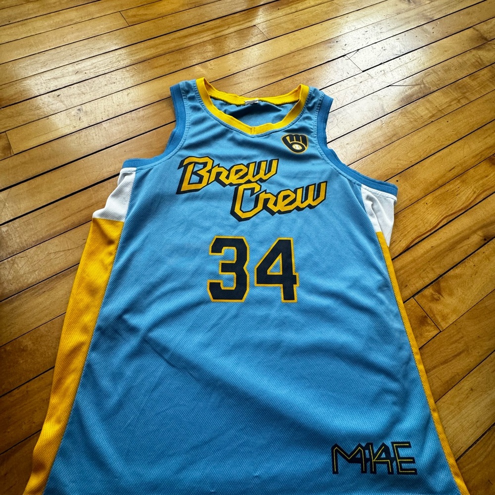 Blue and Yellow Brew Crew Jersey